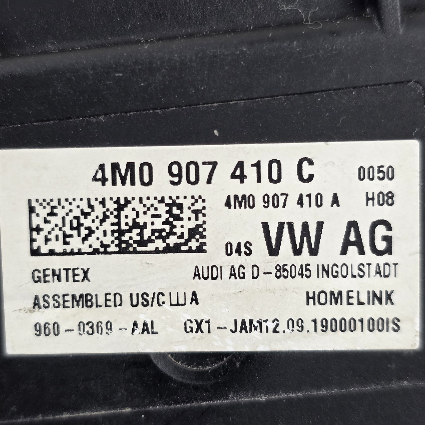 2018 Audi A4 HOMELINK GARAGE DOOR OPENER MODULE 4M0907410