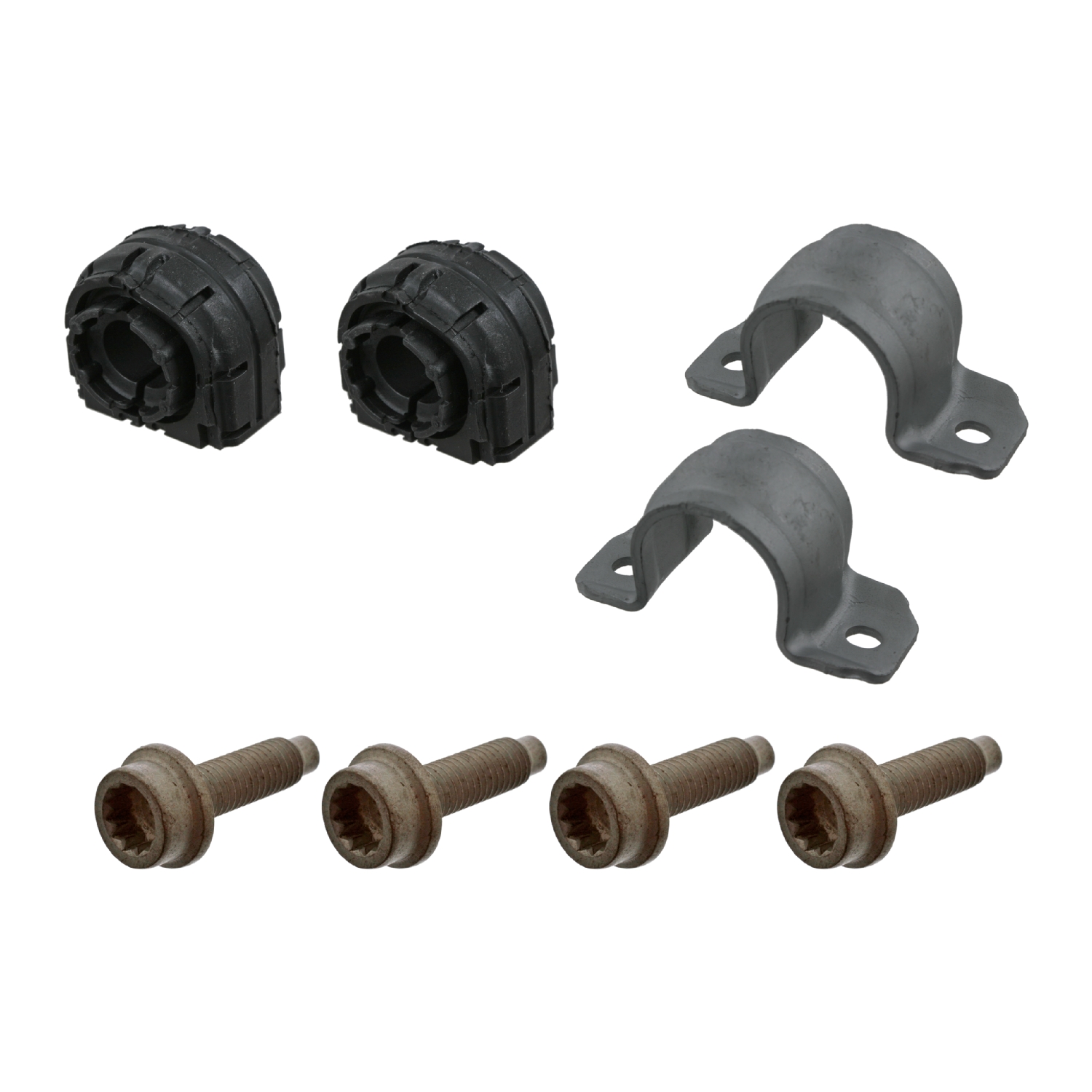 FEBI | Anti Roll Bar Bush Kit with brackets and bolts 39648 | OE 1K0 511 327 AR S1 | Fits Audi, Seat