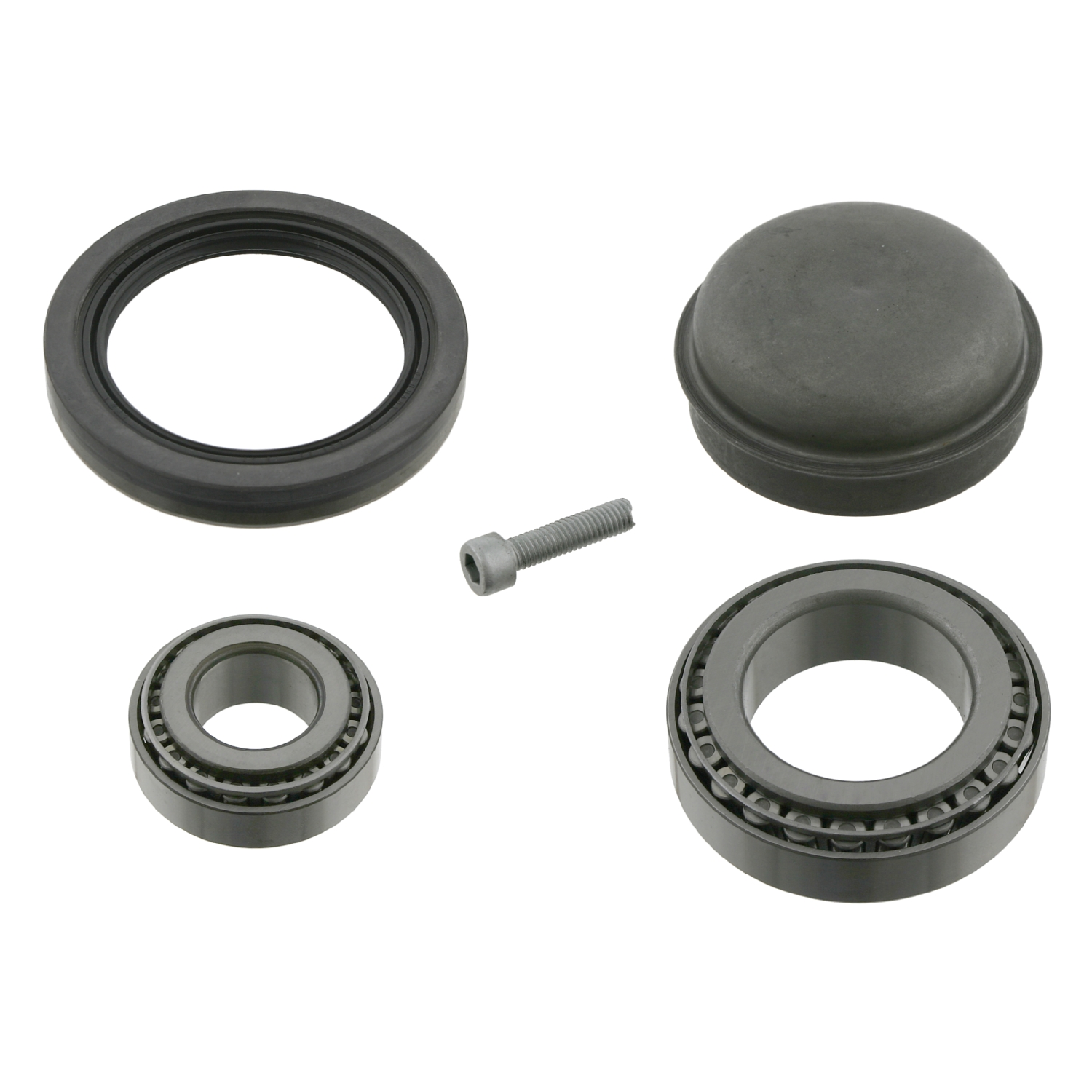 FEBI | Wheel Bearing Kit with shaft seal, fastening bolt and dust cap 26005 | OE 230 330 03 25 SK2 | Fits Beijing-Benz-Chrysler (BBDC), Mercedes-Benz