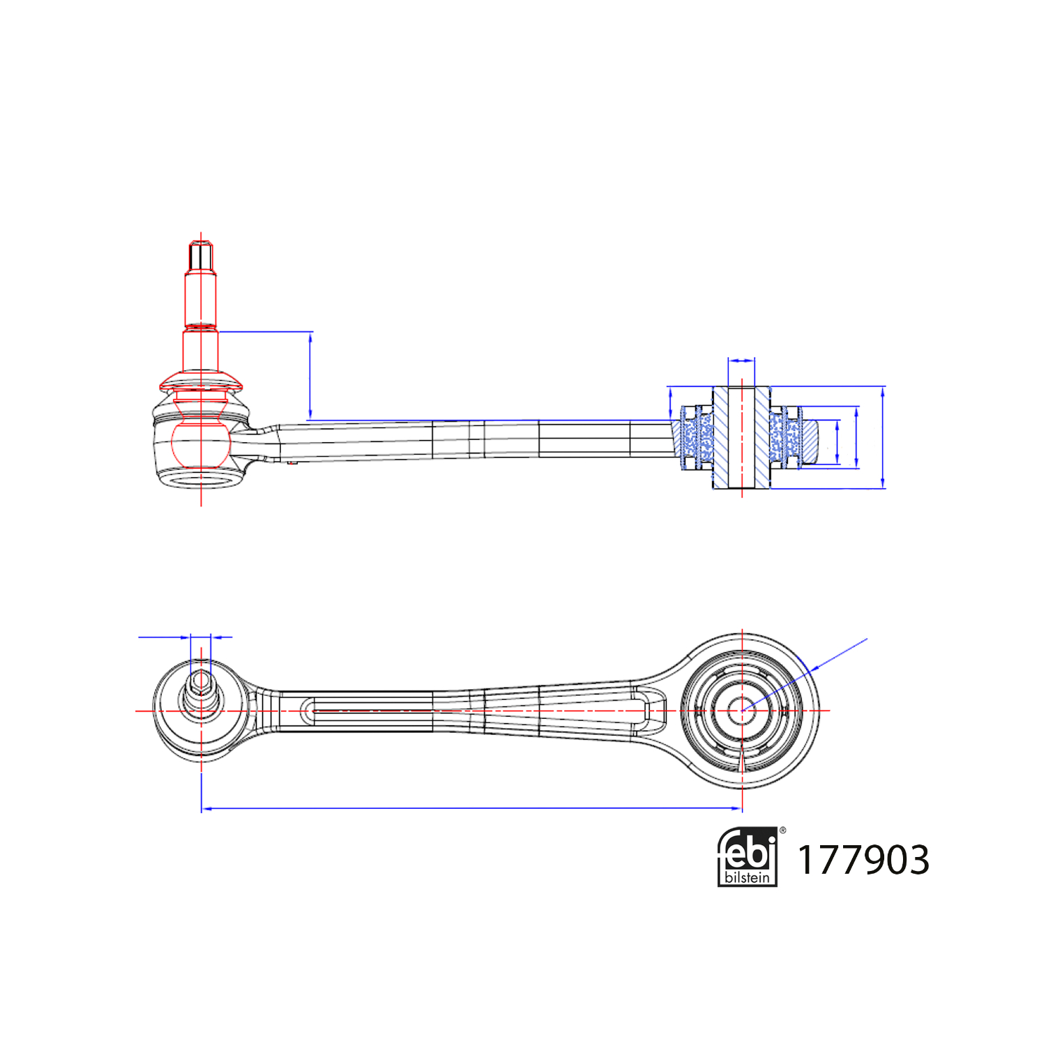 FEBI | Control Arm with bush, joint and nut 177903 | OE 33 32 2 348 884 | Fits BMW