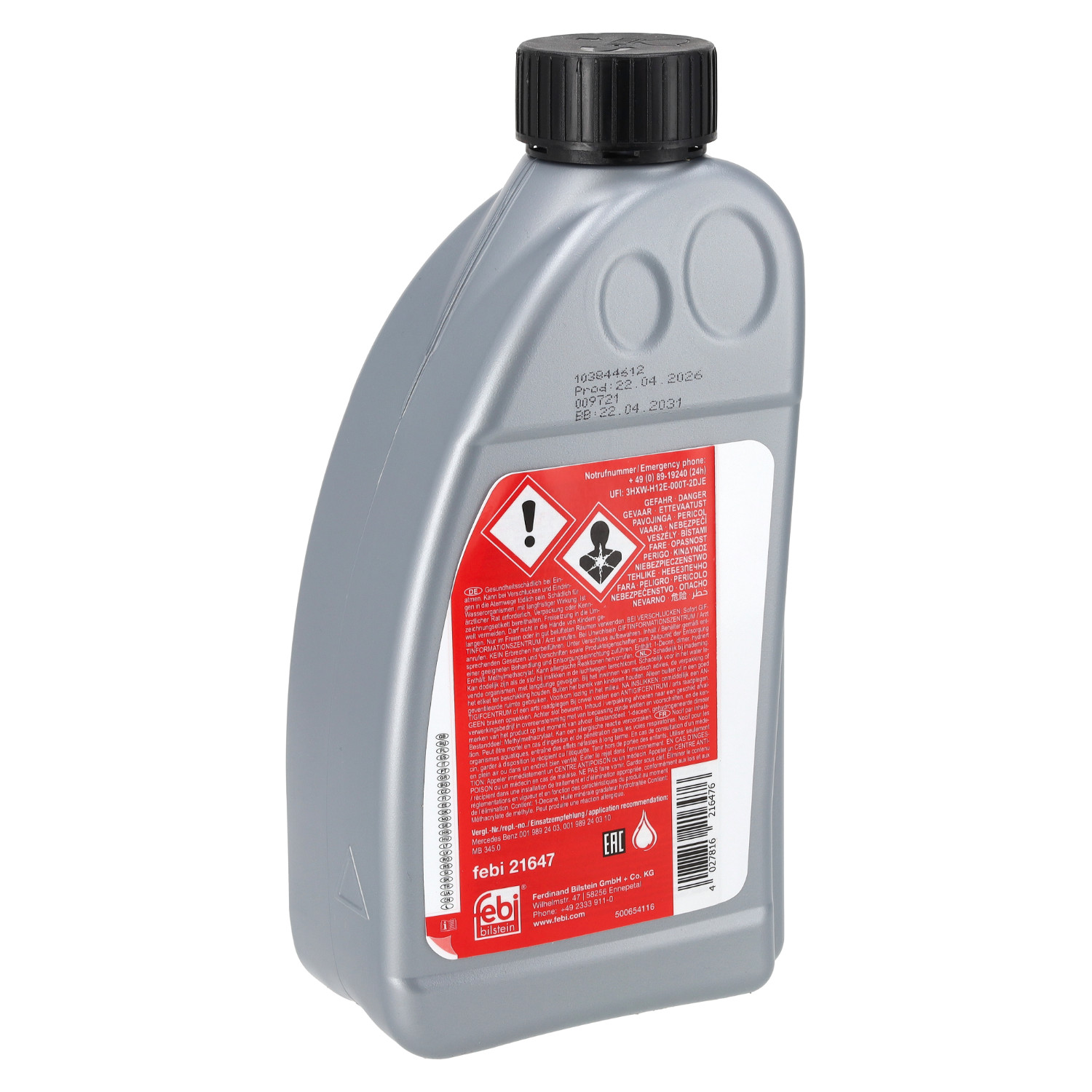 FEBI | Hydraulic Fluid for power steering system 21647 | OE 001 989 24 03 | Fits Mercedes-Benz, General Service Number