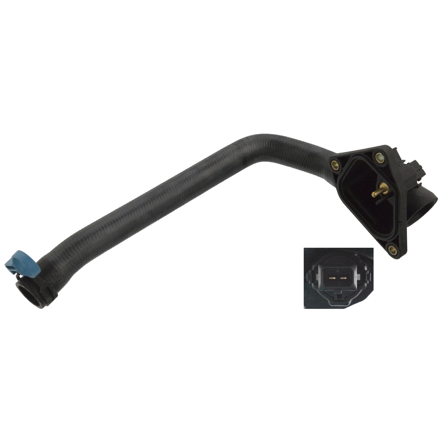 FEBI | Coolant Hose with flange and coolant temperature sensor 104270 | OE 11 53 7 600 586 | Fits Audi Q7