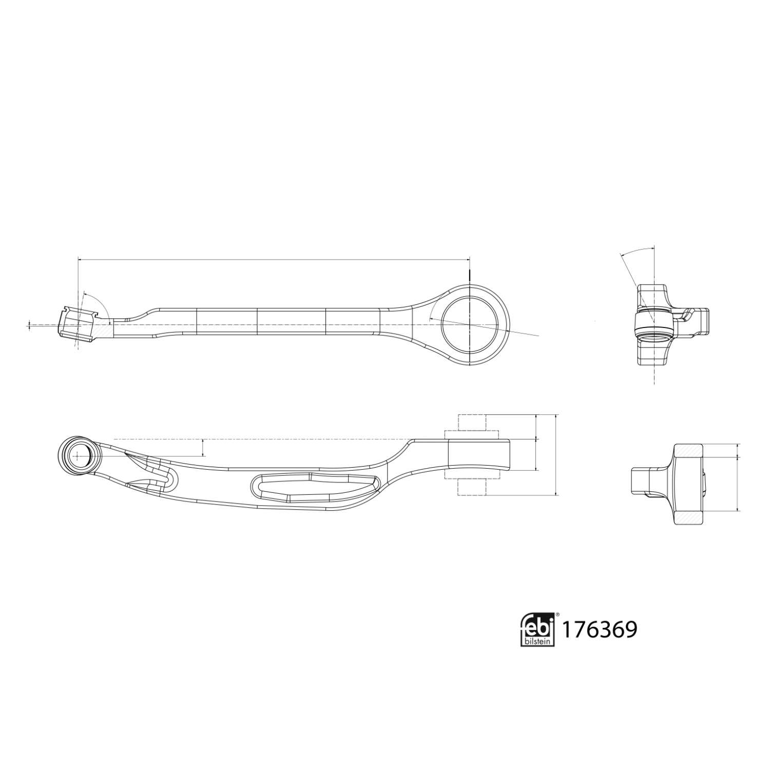 FEBI | Control Arm with lock nut 176369 | OE 8W0 407 694 B | Fits Audi, Audi-FAW