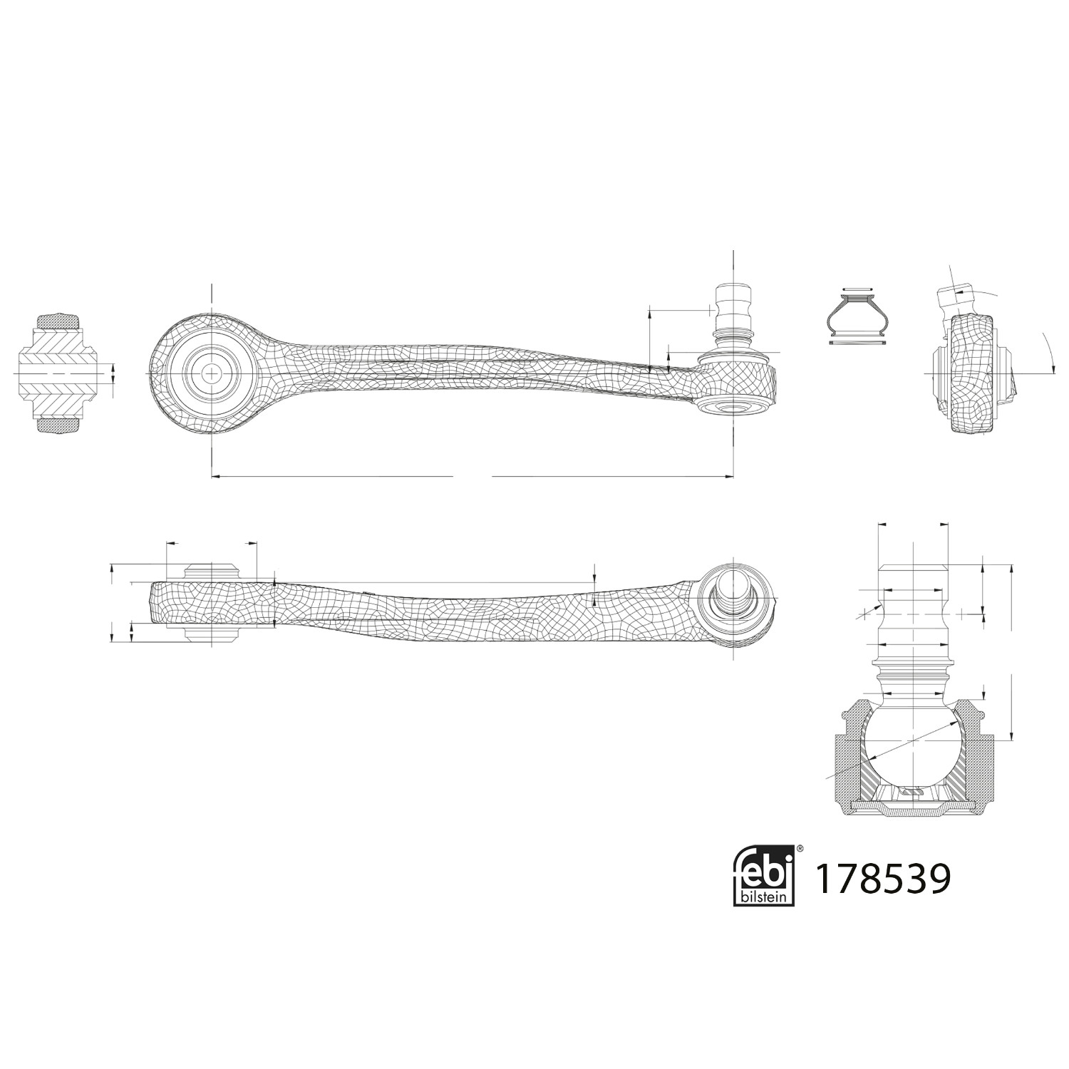 FEBI | Control Arm with bush and joint 178539 | OE 4H0 407 506 F | Fits Audi
