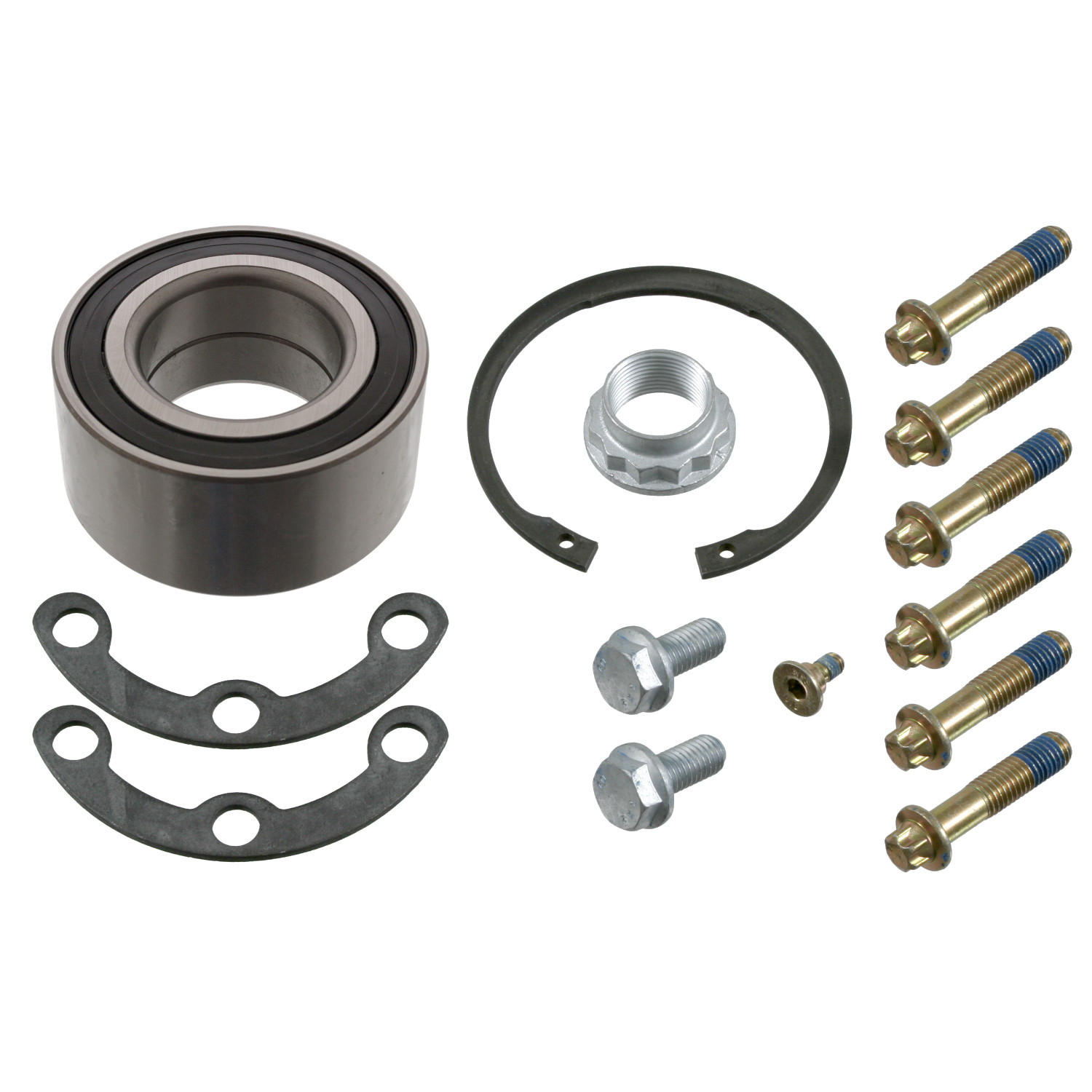 FEBI | Wheel Bearing Kit with axle nut, fastening bolts and circlip 8881 | OE 202 980 00 16 | Fits Mercedes-Benz
