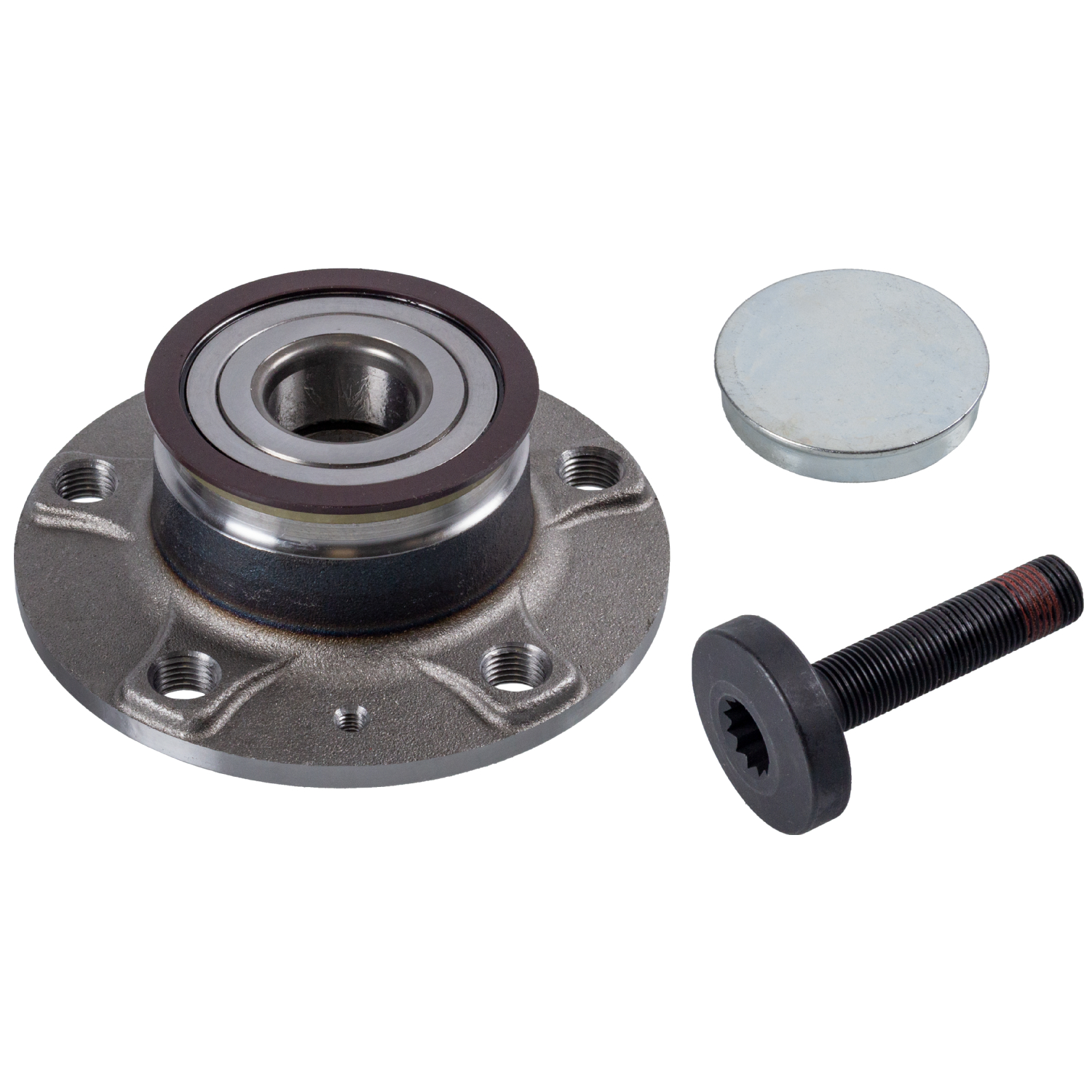 FEBI | Wheel Bearing Kit with wheel hub, ABS sensor ring and additional parts 40659 | OE 5Q0 598 611 | Fits Audi, CUPRA