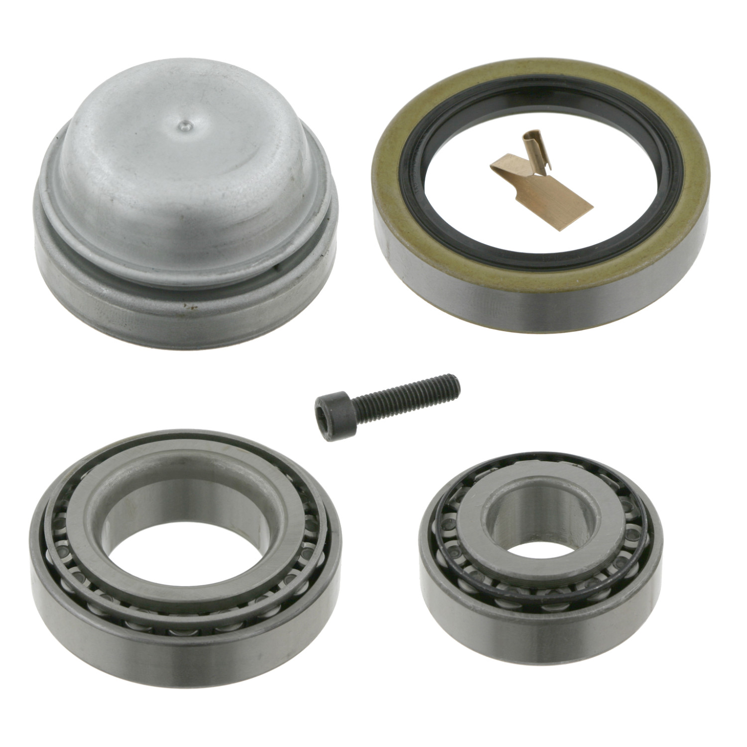 FEBI | Wheel Bearing Kit with shaft seal, fastening bolt and dust cap 8838 | OE 116 330 00 51 | Fits Mercedes-Benz