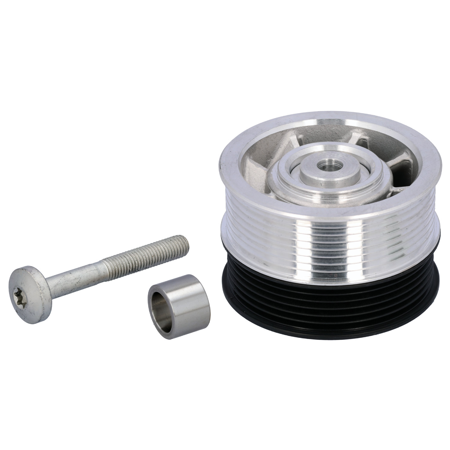 FEBI | Idler Pulley for auxiliary belt, with bolt 44978 | OE 113 202 04 19 | Fits Mercedes-Benz E-Class