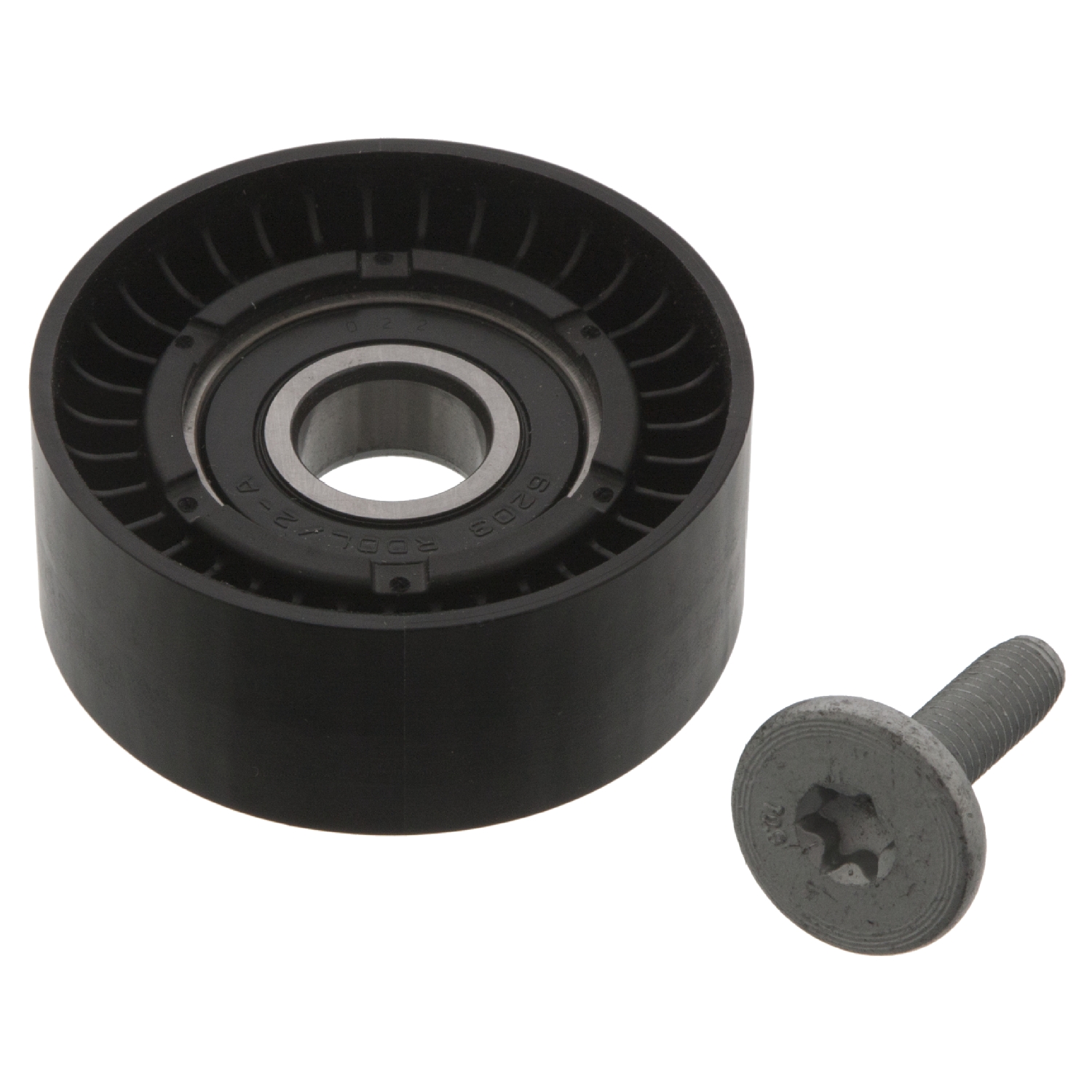 FEBI | Idler Pulley for auxiliary belt, with bolt 44977 | OE 156 202 08 19 | Fits Mercedes-Benz E-Class