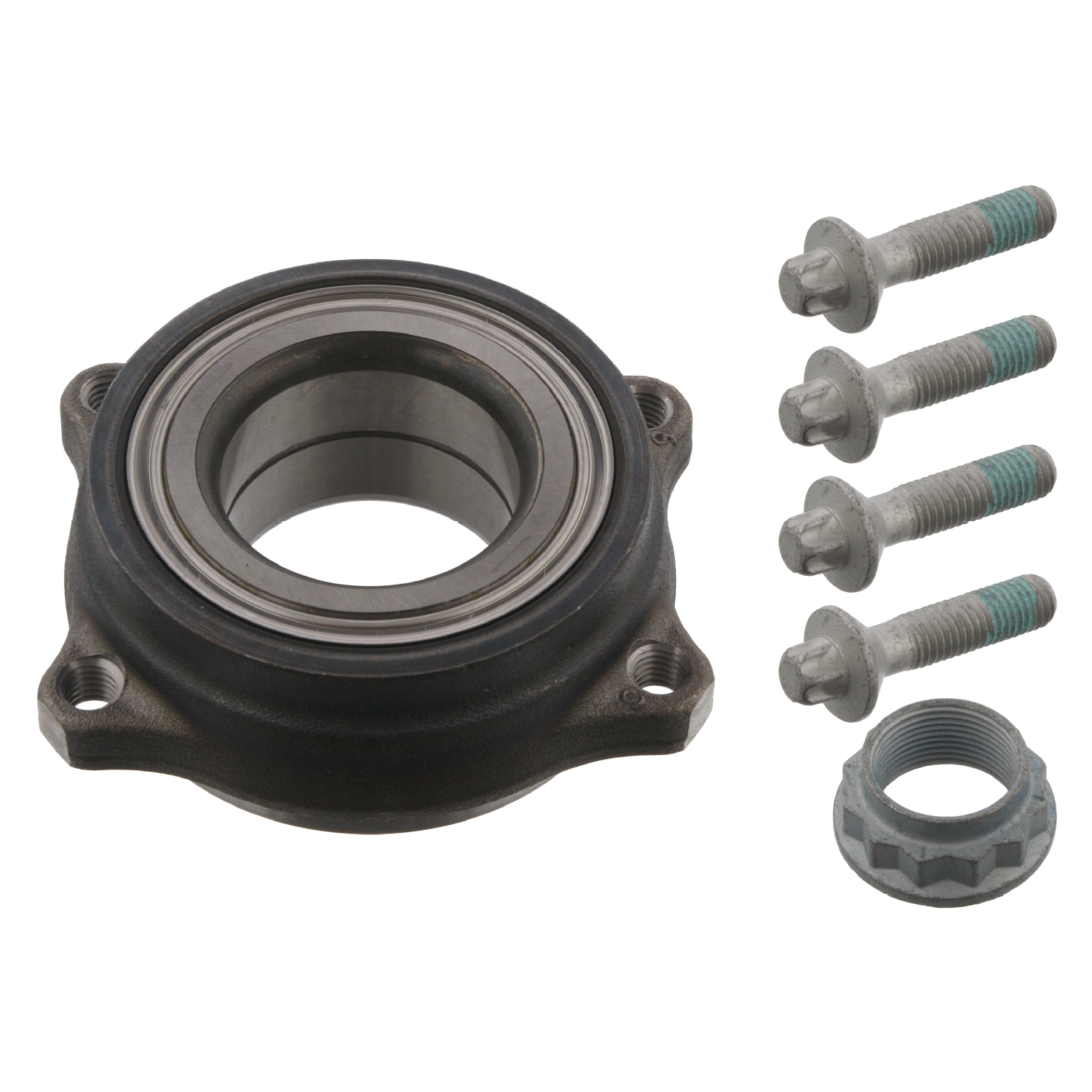 FEBI | Wheel Bearing Kit with bolts and axle nut 34738 | OE 230 981 01 27 S1 | Fits Beijing-Benz-Chrysler (BBDC), Mercedes-Benz