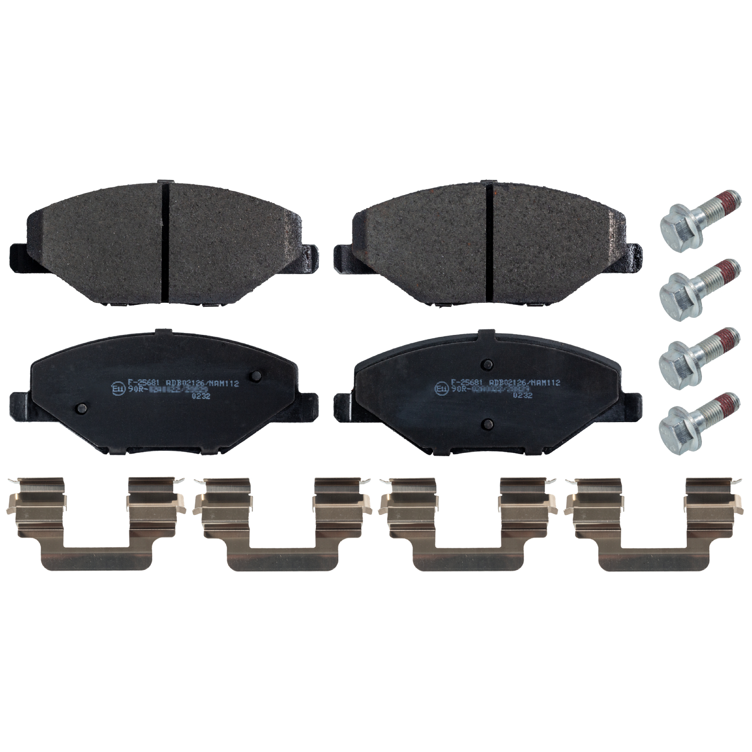 FEBI | Brake Pad Set with fastening material 171000 | OE 6RU 698 151 B | Fits Škoda, Volkswagen (VW)
