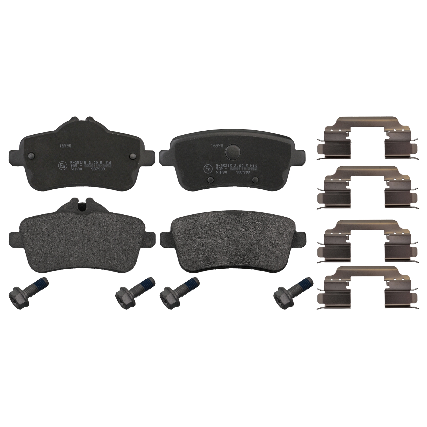 FEBI | Brake Pad Set with fastening material 16990 | OE 000 420 81 04 | Fits Mercedes-Benz, General Service Number