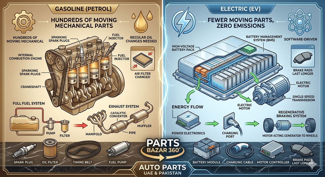 Electric Vehicle Parts vs Petrol Car Parts: What's the Difference?