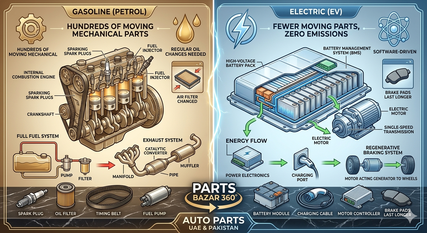 Electric Vehicle Parts vs Petrol Car Parts: What's the Difference?