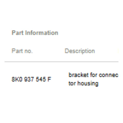 2008–2017 Audi A4 A5 S4 S5 Q5 Bracket for Connector Housing OEM 8K0937545F