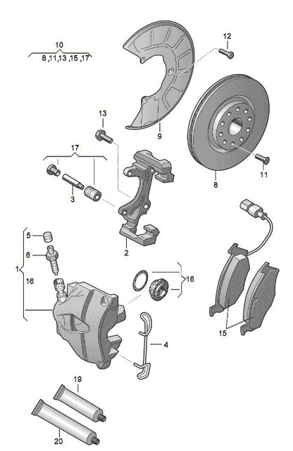2010-2012  Audi A4 A5 Front Brake Pad Set Used OEM 8K0698151F