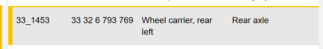 2011–2016 BMW 520i Rear Left Wheel Carrier USED OEM 33326793769