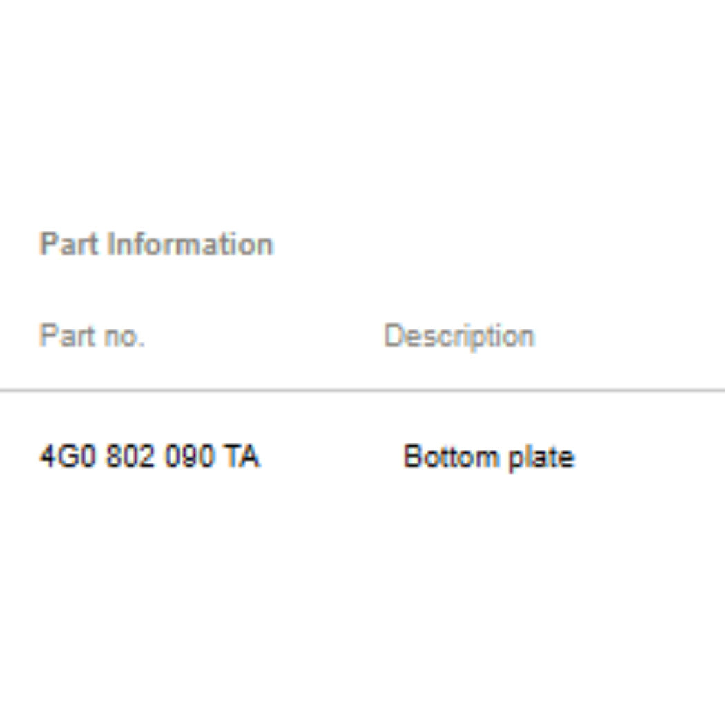 2014 Audi A6 Floor Extension Rear Lower OEM 4G0802090TA