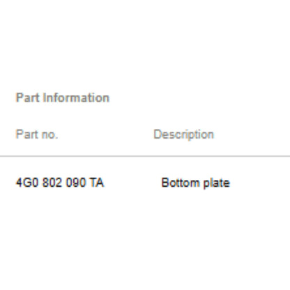 2014 Audi A6 Floor Extension Rear Lower OEM 4G0802090TA