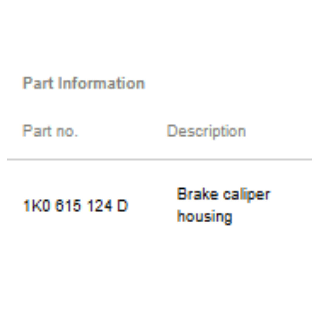 2011–2015 VW Jetta Disc Brake Caliper Used OEM 1K0615124D