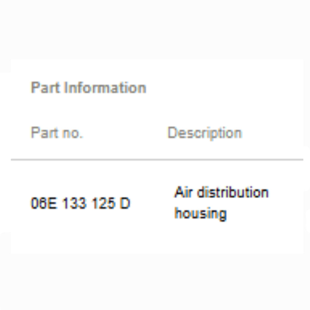 2012–2018 Audi A6 Air Distribution Housing Used OEM 06E133125D