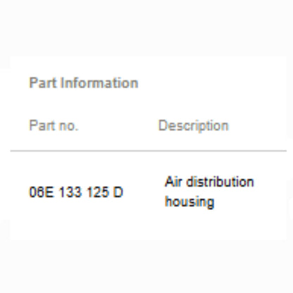 2012–2018 Audi A6 Air Distribution Housing Used OEM 06E133125D