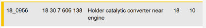 2011–2016 BMW Catalytic Converter Holder Near Engine USED OEM 18307606138