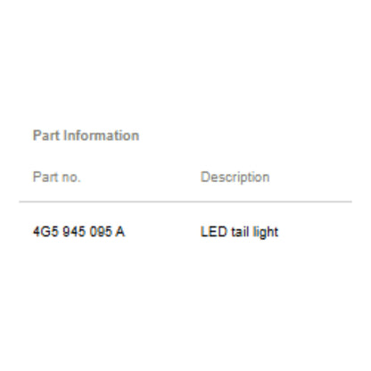 2011-2014 Audi A6 Left LED Tail Light Used OEM 4G5945095A