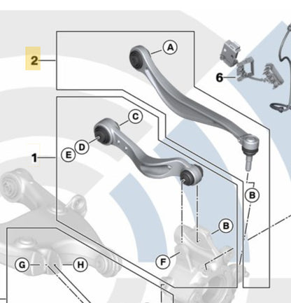 2011–2016 BMW 520i Front Left Wishbone USED OEM 33322450892
