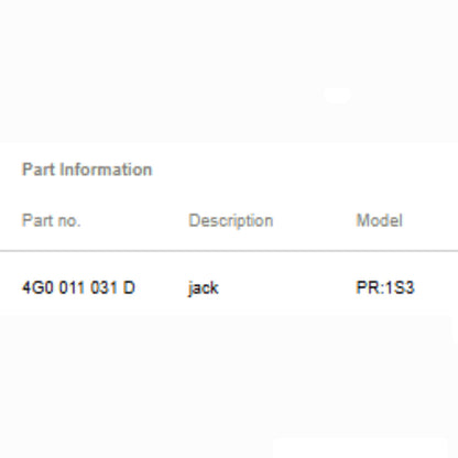 2012–2018 Audi A6 C7 Emergency Jack Used OEM 4G0011031D
