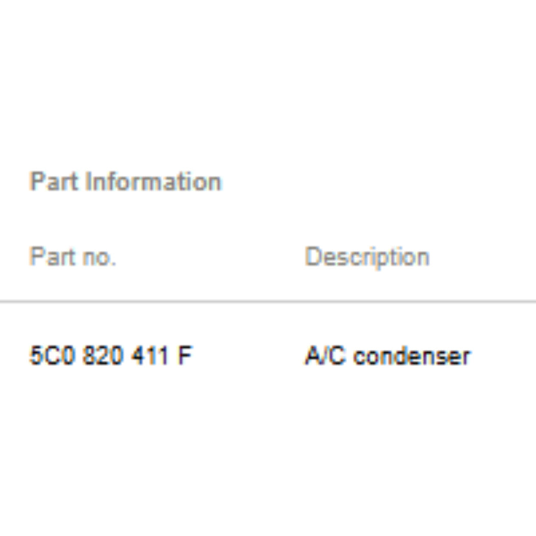 2011–2015 VW Jetta A/C Condenser Used OEM 5C0820411F
