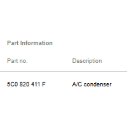2011–2015 VW Jetta A/C Condenser Used OEM 5C0820411F