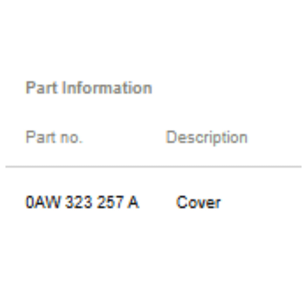 2009–2012 Audi A4 Transmission Cover Plate USED OEM 0AW323257A