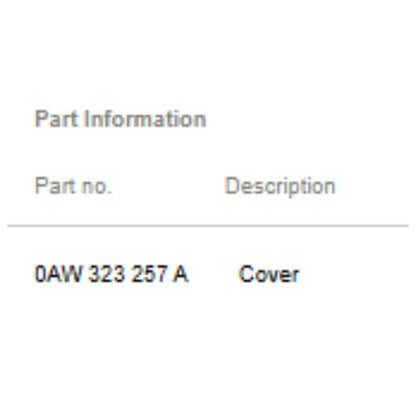 2009–2012 Audi A4 Transmission Cover Plate USED OEM 0AW323257A