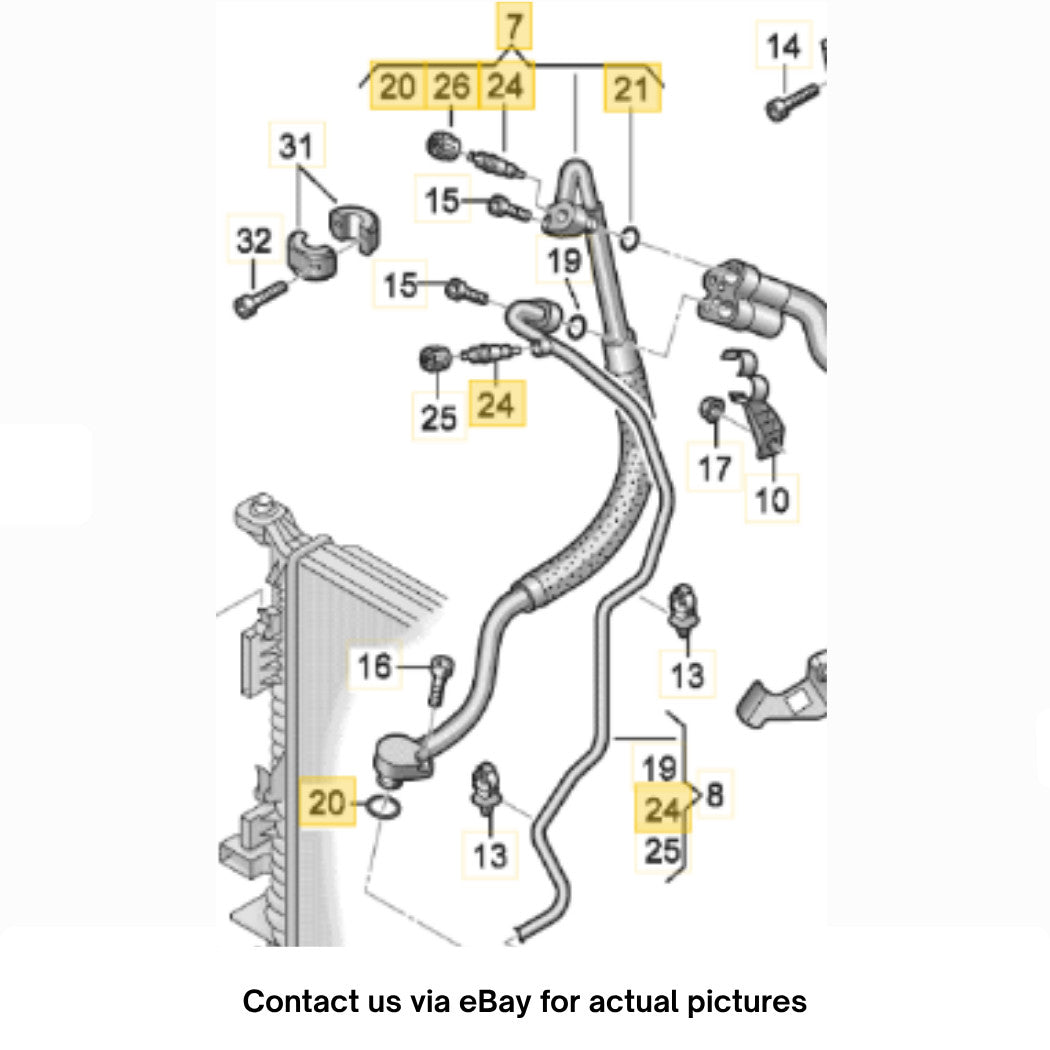 2012–2017 Audi A6/A7 3.0L V6 AC Suction Hose Upper OEM 4G0260707AH