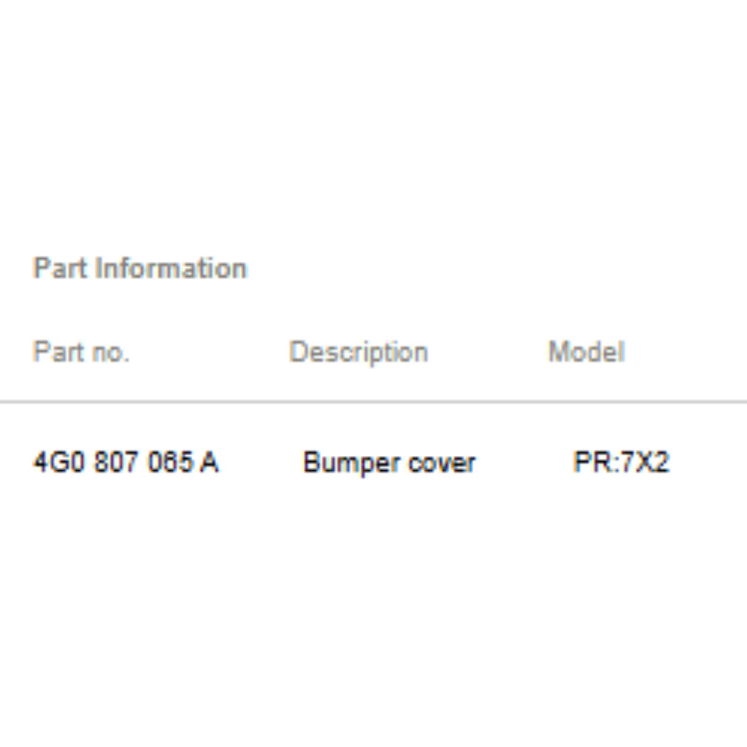 2014 Audi A6 Front Bumper Cover OEM 4G0807065A