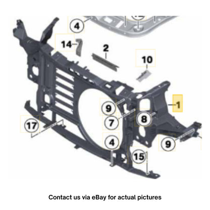 2011–2015 Mini Cooper Radiator Support Panel Used OEM 51647248799