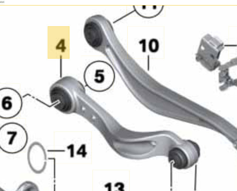 2013 BMW 520i Left Upper / Rear Lateral Control Arm OEM 33326782135