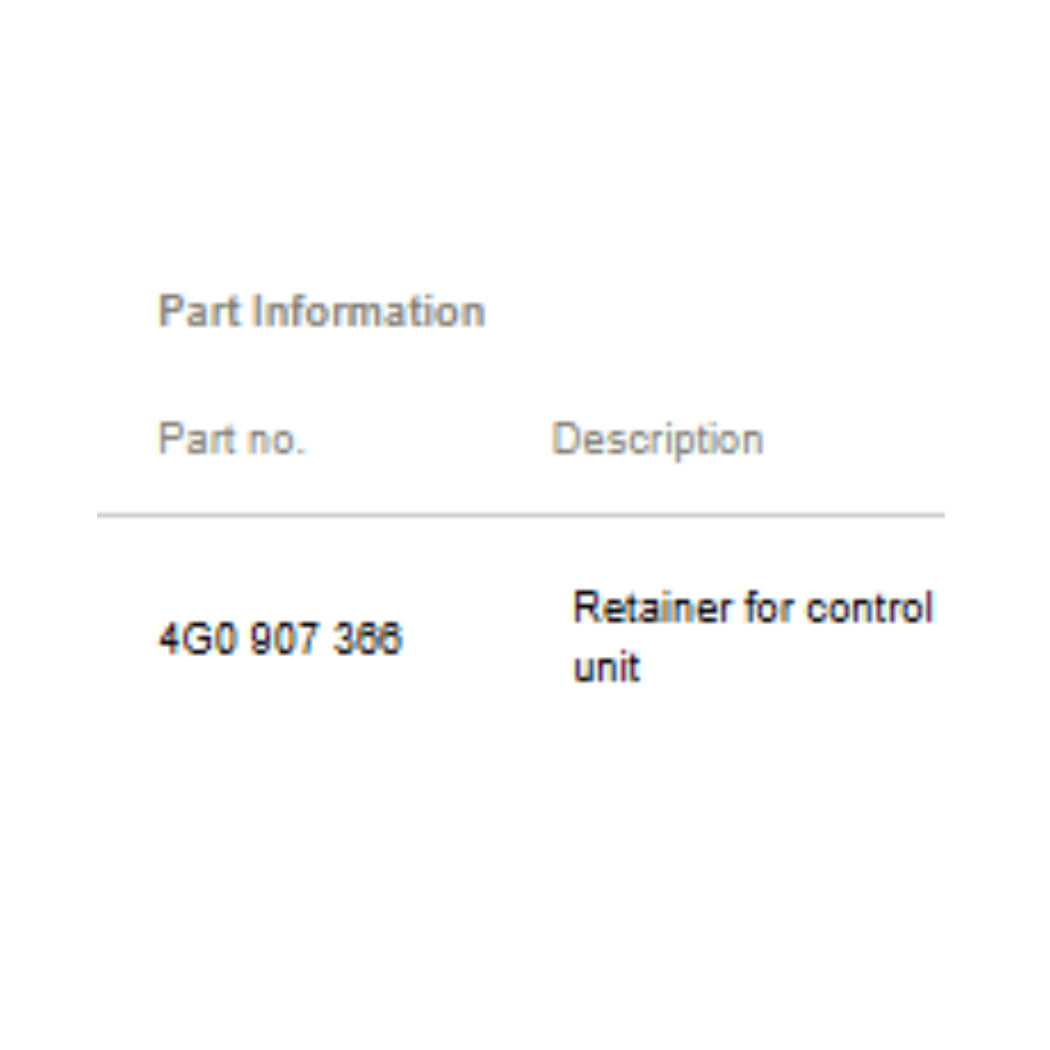 2012–2016 Audi A6 A7 Used OEM Control Unit Holder 4G0907366