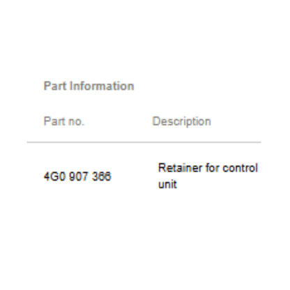 2012–2016 Audi A6 A7 Used OEM Control Unit Holder 4G0907366