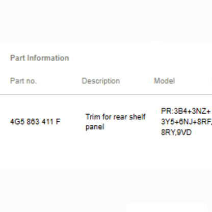 2012–2018 Audi A6 Parcel Shelf Trim Panel Used OEM 4G5863411F