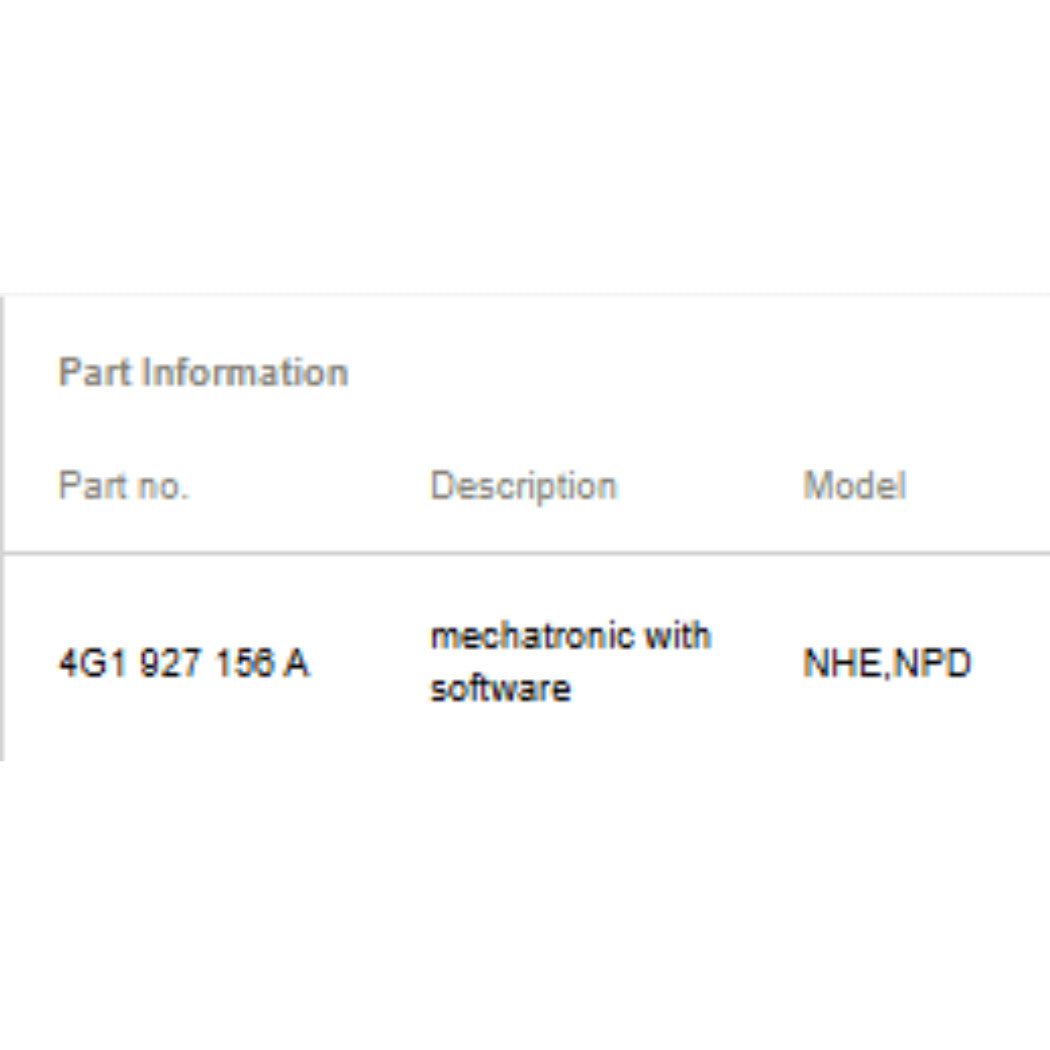 2012-2014 Audi A6 A7 Mechatronic Module S-Tronic OEM 4G1927156A