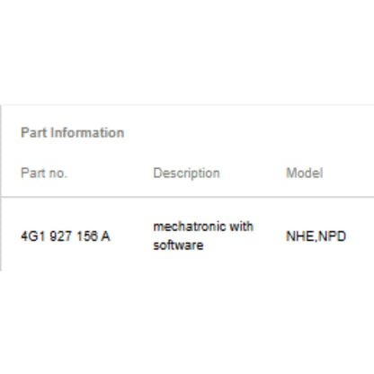 2012-2014 Audi A6 A7 Mechatronic Module S-Tronic OEM 4G1927156A