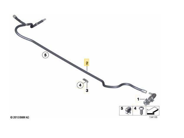 2011–2016 BMW Washer Fluid Hose Line Pipe USED OEM 61677178742