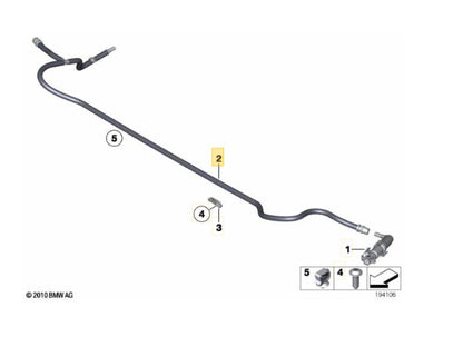 2011–2016 BMW Washer Fluid Hose Line Pipe USED OEM 61677178742