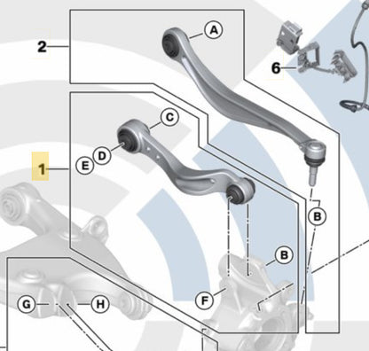 2011–2016 BMW 520i Front Left Wishbone USED OEM 33322450890