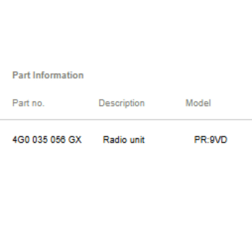 2012–2018 Audi A6 / A7 Radio Control Unit Used OEM 4G0035056GX