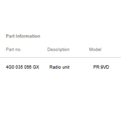 2012–2018 Audi A6 / A7 Radio Control Unit Used OEM 4G0035056GX
