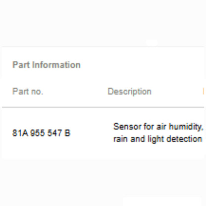 2012–2018 Audi A6 Rain Sensor Used OEM 81A955547B