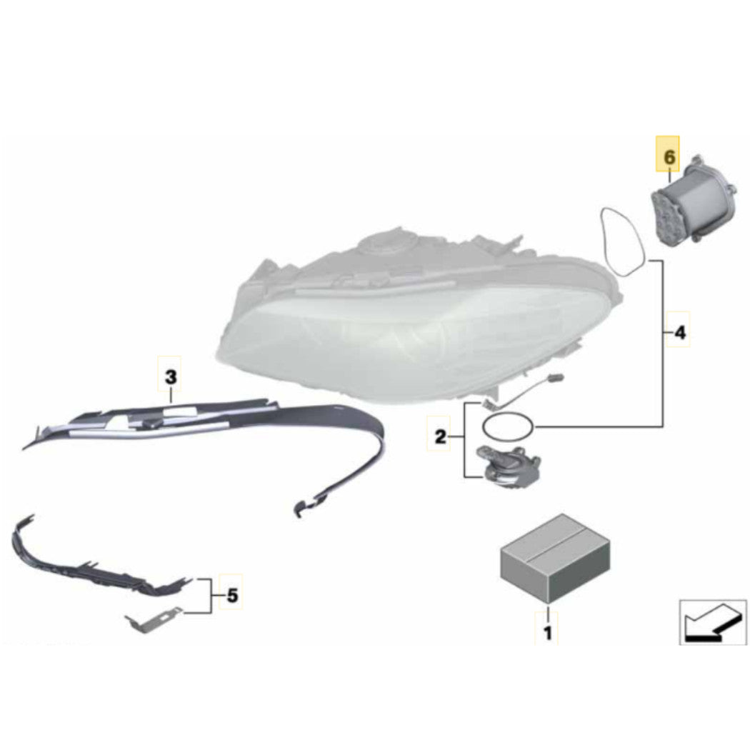 2010-2017 BMW 520i F10 Right Turn Signal LED Module Used OEM 63117271902